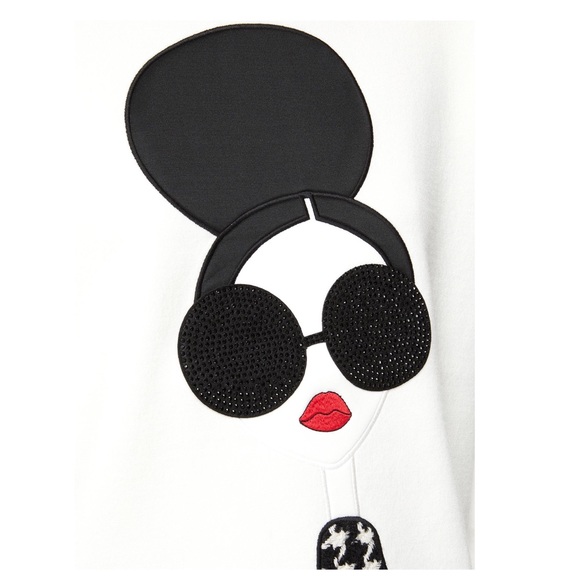 🛍 SOLD- ALICE + OLIVIA Gleeson Stace Face Pullover Sweater - Picture 10 of 15